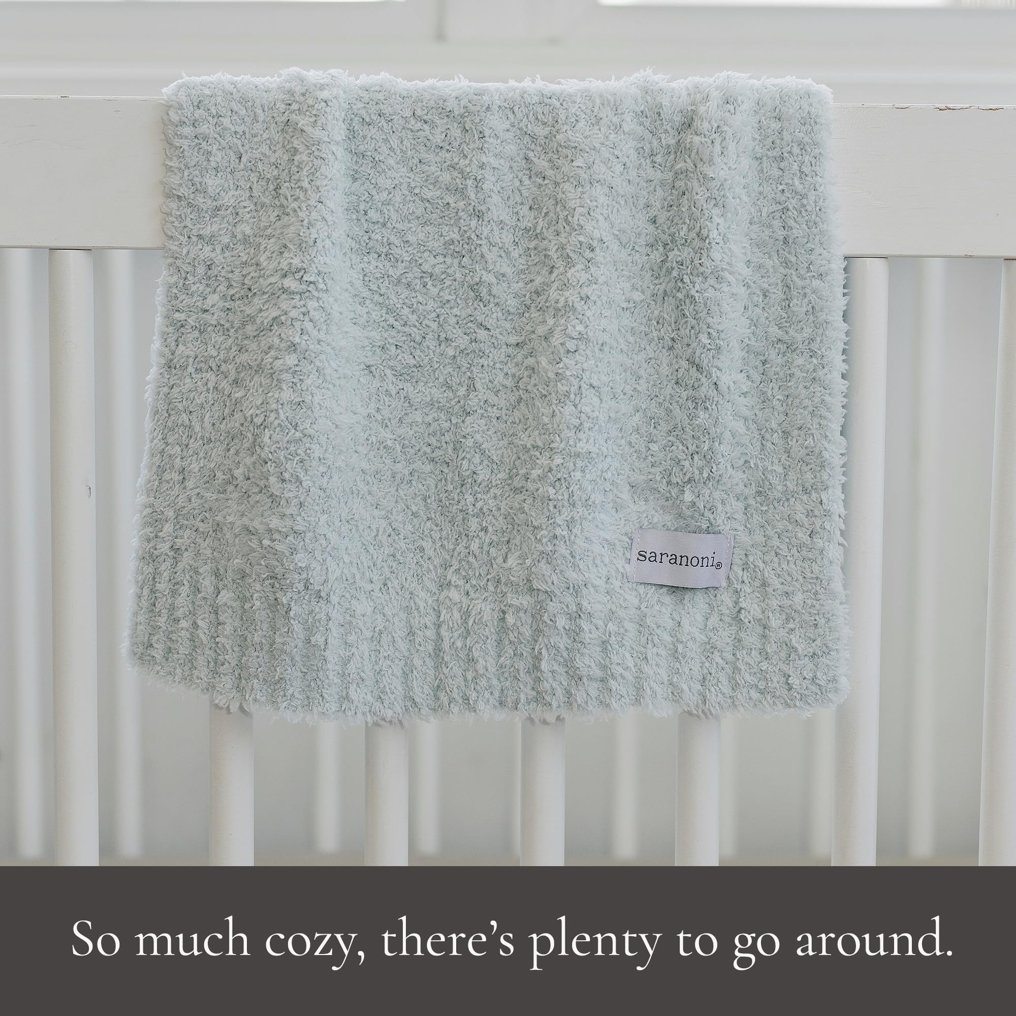 SARANONI Bamboni Baby Blanket | Luxury Plush Super Soft Blanket | Breathable Comfort Infant Baby Blankets for Boys & Girls | Sky Blue, Mini - 15” x 20”