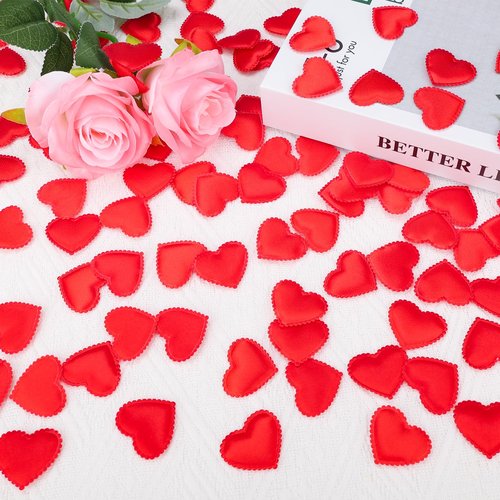 HSONAIGEE 400 Pieces Red Heart Confetti Decoration, 1.4 Inch Sponge Heart Table Petal Romantic Decor for Valentine's Day Wedding Birthday Mother's Day