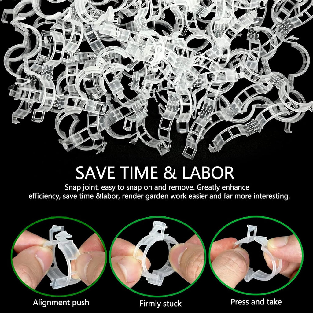 Piteno® Tomato Clips - 300 Pcs Plastic Trellis Clips for Garden Support | Ideal for Healthy Plant Growth
