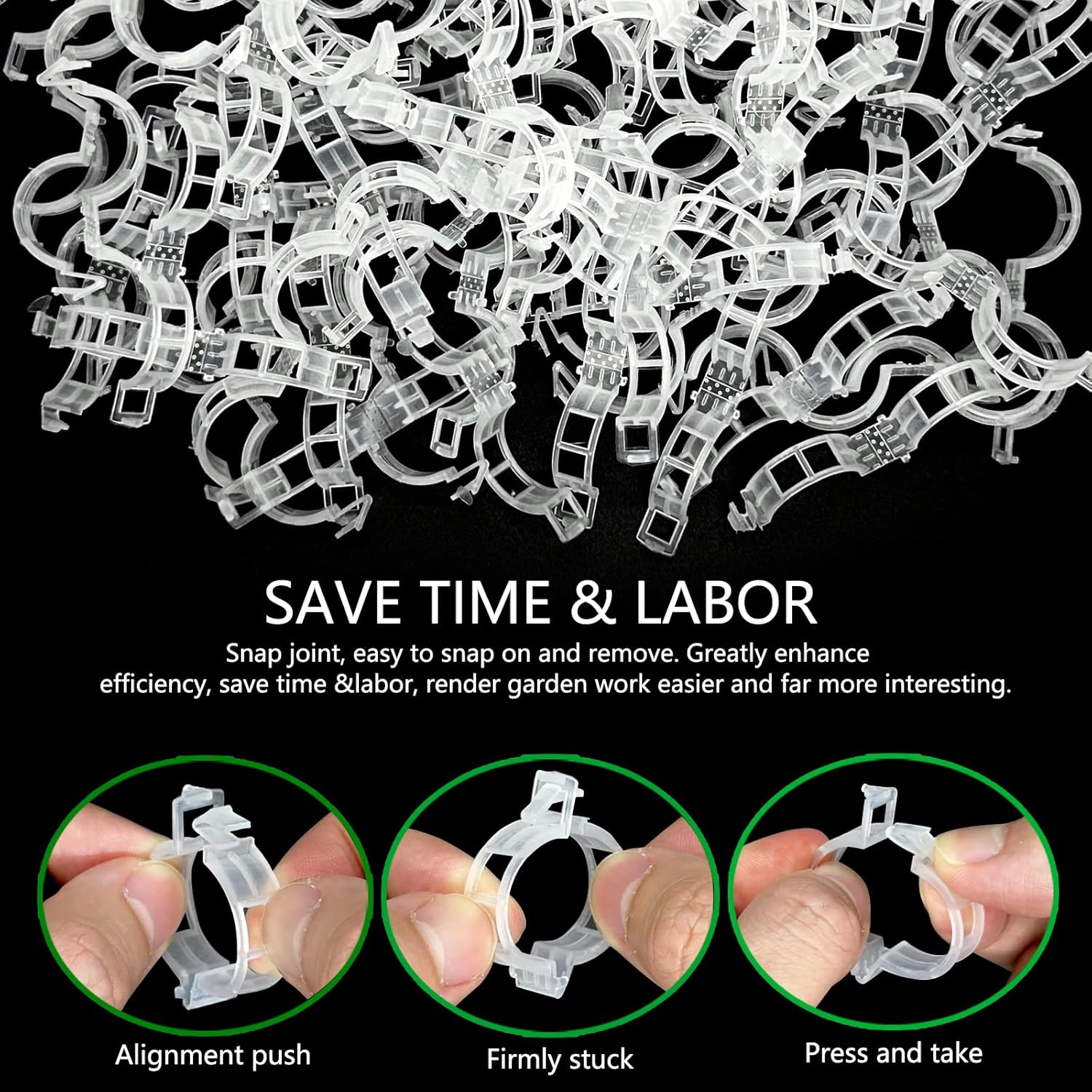 Piteno® Tomato Clips - 300 Pcs Plastic Trellis Clips for Garden Support | Ideal for Healthy Plant Growth
