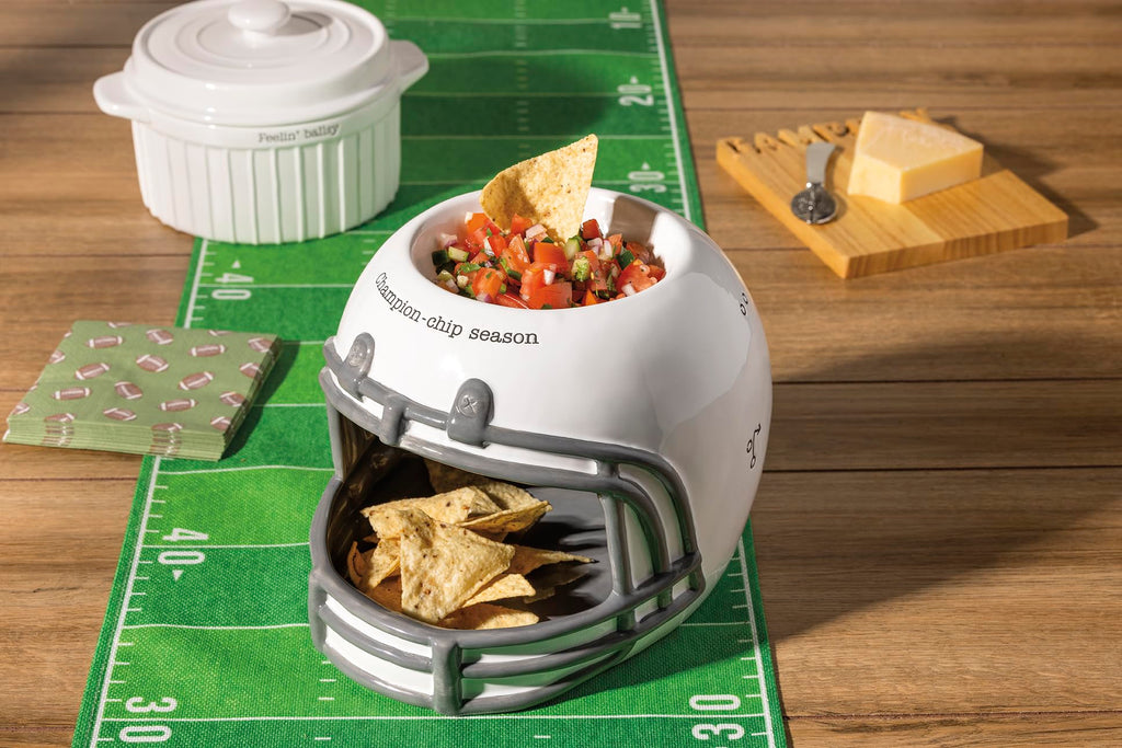 Mud Pie Football Helmet Chip and Dip Server
