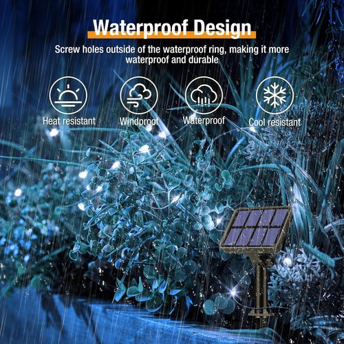 Btfarm Solar String Lights - 320 LED 132FT Waterproof Fairy Lights with 8 Modes | Copper Wire Twinkle for Outdoor Decor