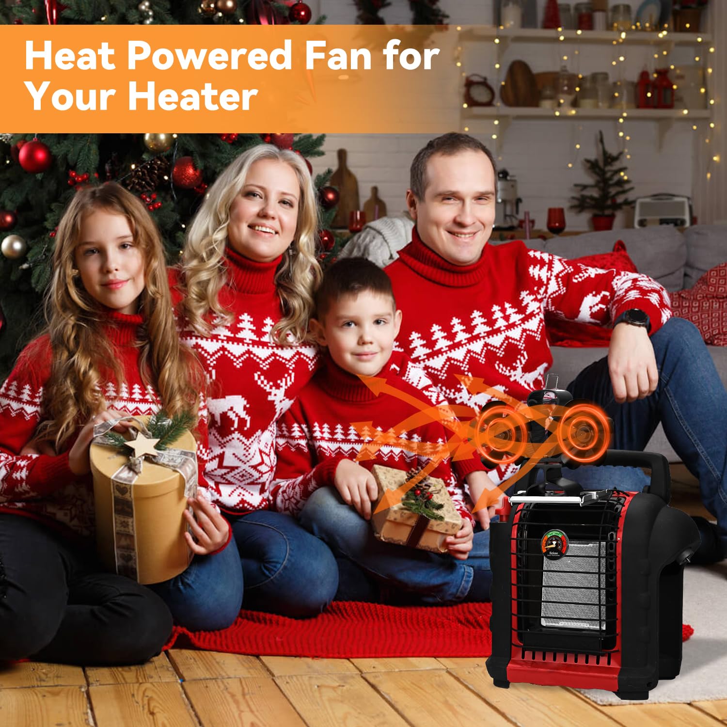 Sckee 10 Blade Wood Stove Fan,Dual Motor Fireplace Fan,Wood Stove Fan Compatible with Heater, Heat Powered Fireplace Fan Log Burner Burning Stove Accessory Non Electric for Camping Outdoor Indoor Use