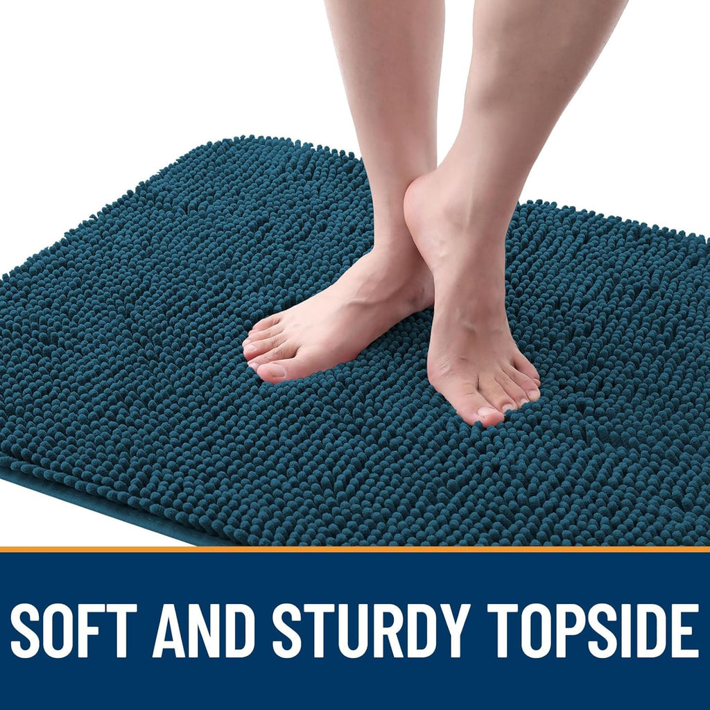 OLANLY Dog Door Mat - Absorbent Non-Slip Mud Mat for Muddy Paws | 24x16 Atlantic Blue, Quick Dry Chenille