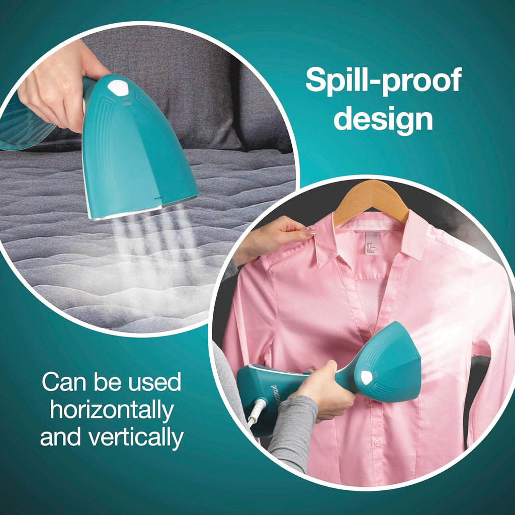 Proctor Silex Handheld Garment Steamer - Portable & Lightweight, 1200 Watts, 15 Min Continuous Use, Blue