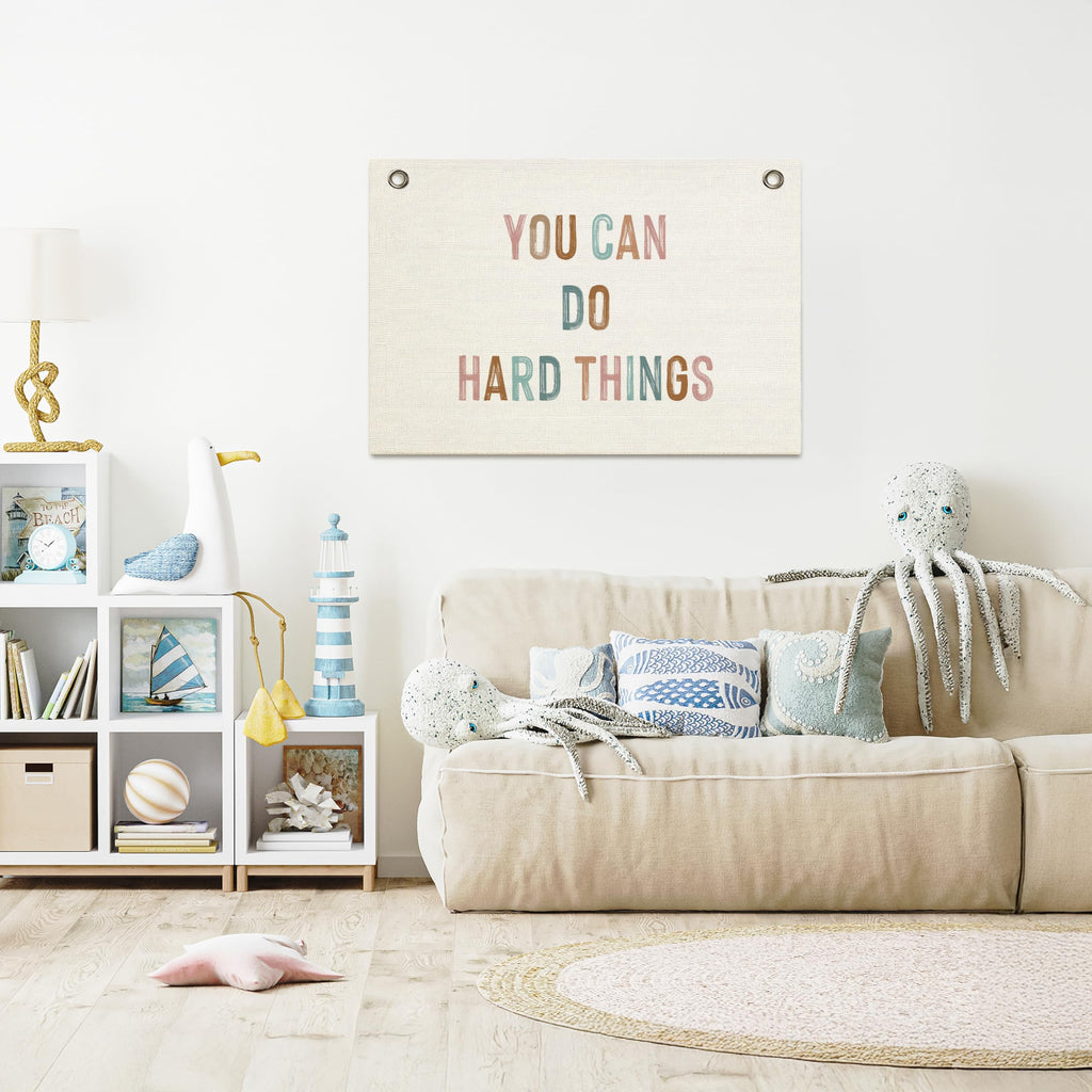 Inspirational Classroom Decor Quotes, Canvas Hanging Pennant Flag Banner Wall Poster Sign, Positive Growth Mindset Quotes for Kid's Room Decor Playroom Homeschool Nursery-It's A Beautiful Day for Learning (YOU CAN, 30x20inch)