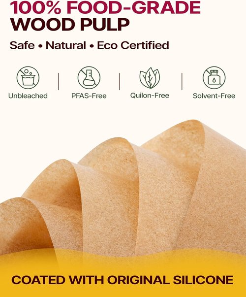 Katbite Parchment Paper Sheets - 200 PCS Precut Unbleached Baking Paper, 12x16 Inches, Heavy Duty & Non-Stick