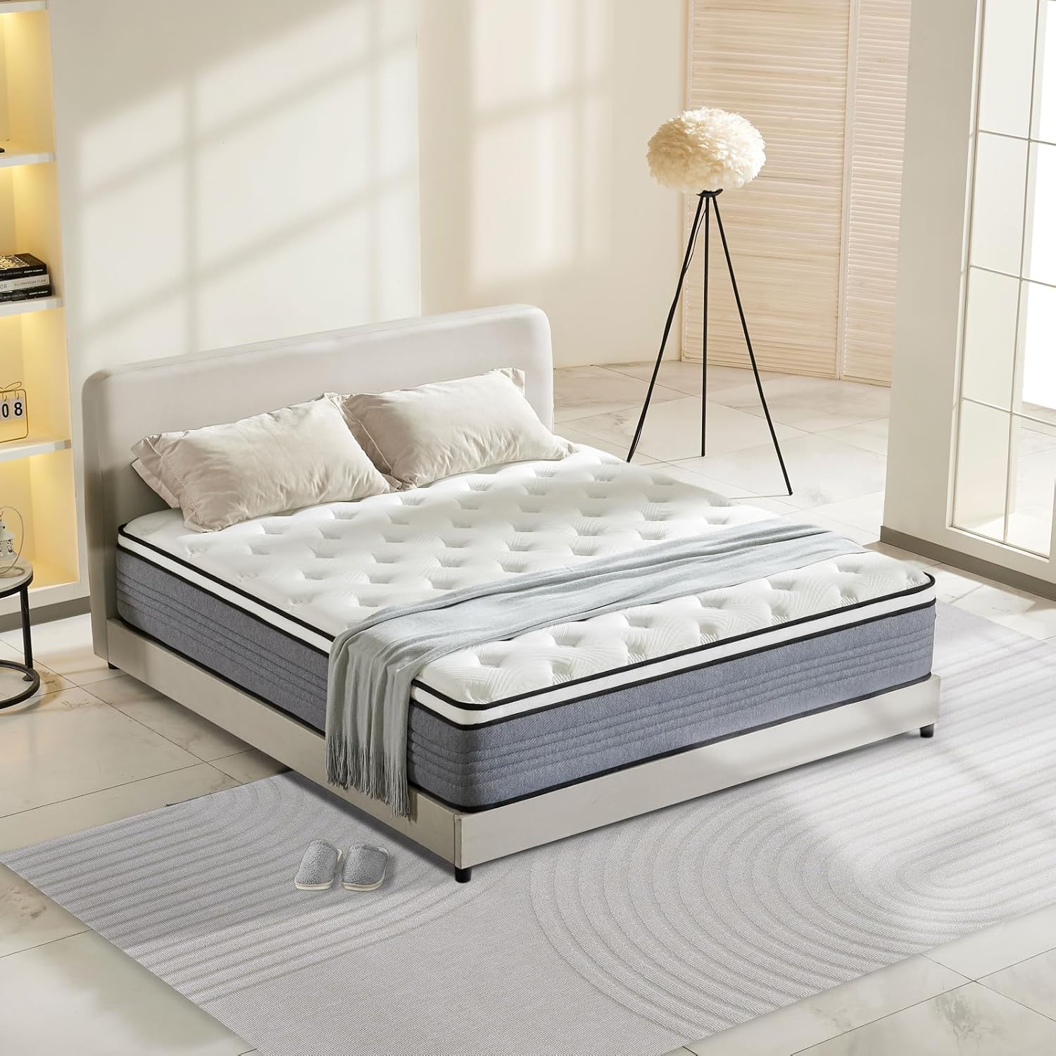 Regine Switzerland Queen Mattress - 12 Inch Medium Firm with Pocketed Springs for Pressure Relief