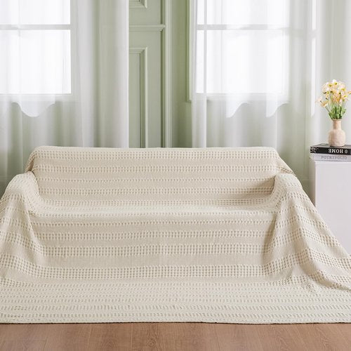PHF Cooling Waffle Blanket California King Size, Lightweight 60% Rayon Derived from Bamboo & 40% Cotton Breathable Blanket for Hot Sleepers, Soft and Luxury for Bed Couch and Sofa, 110"x96", Linen