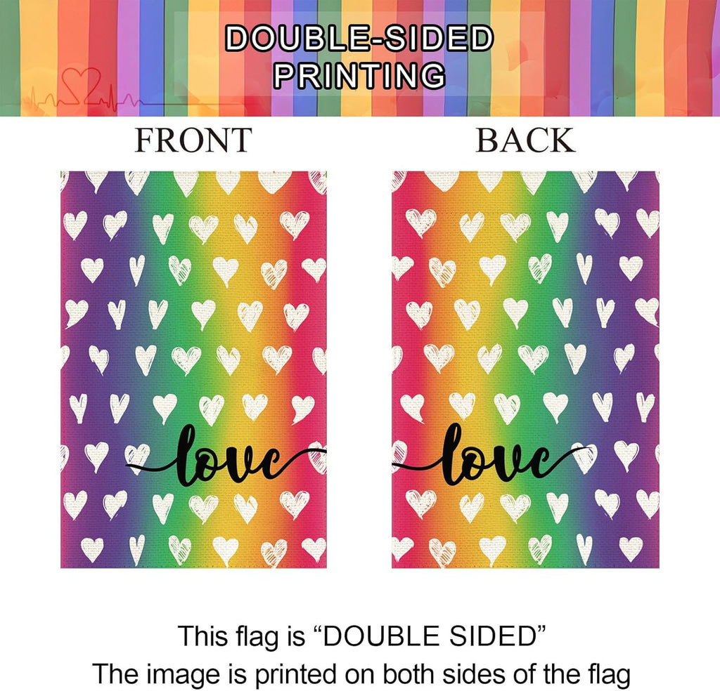 Baccessor LGBTQ Garden Flag - Double-Sided Rainbow Design for Pride Month | 12.5 x 18 Inch