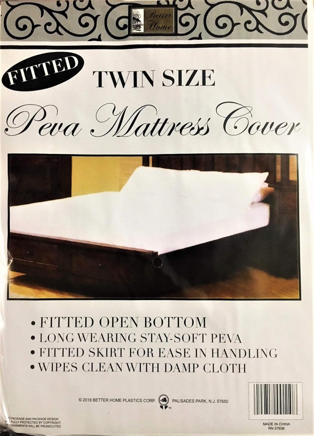 Better Home PEVA Fitted Mattress Cover - Waterproof & Dust-Free Bed Protector | Twin Size