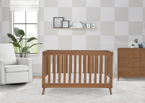 Delta Children Essex 4-in-1 Convertible Crib - Greenguard Gold Certified, Chestnut Finish