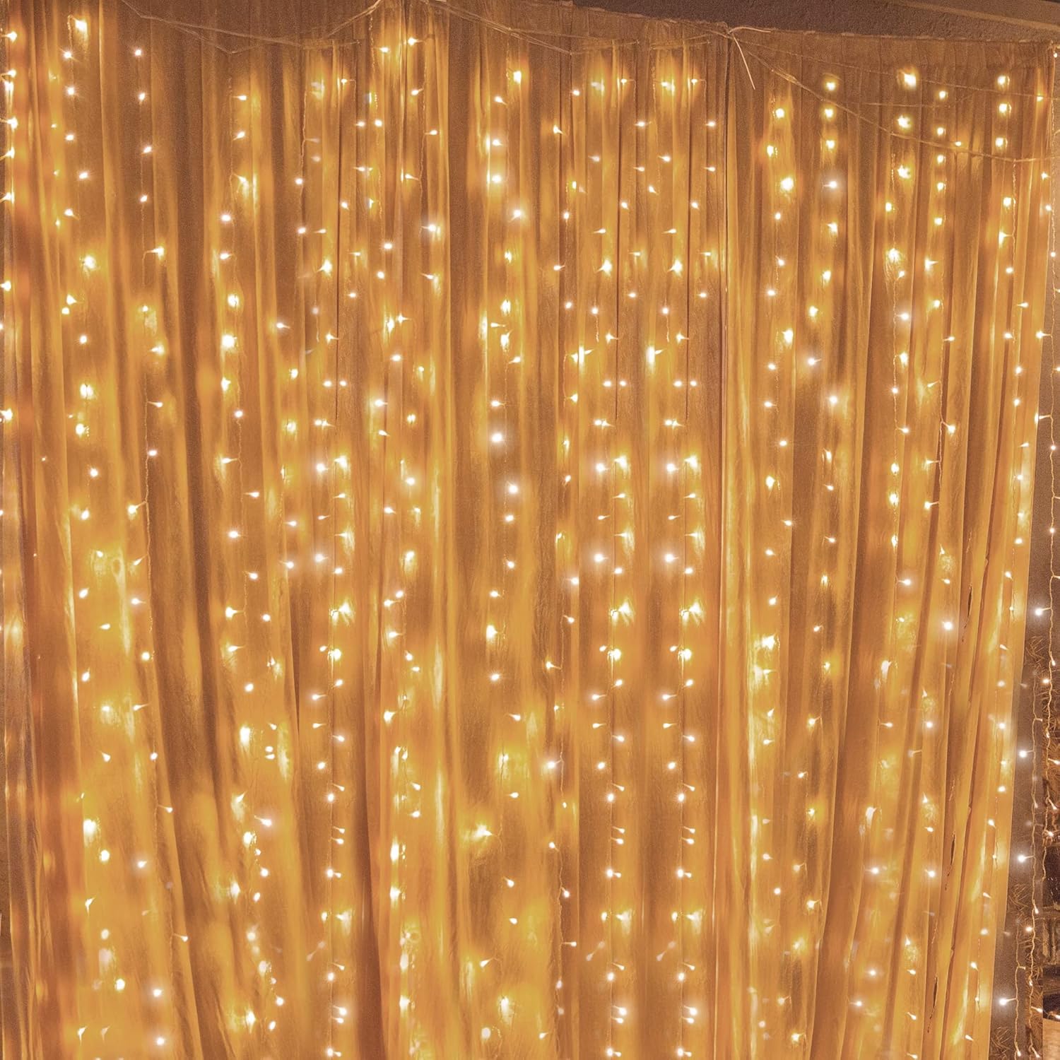 Twinkle Star 300 LED Curtain String Lights - 8 Modes Fairy Lights for Indoor/Outdoor Decor | Warm White