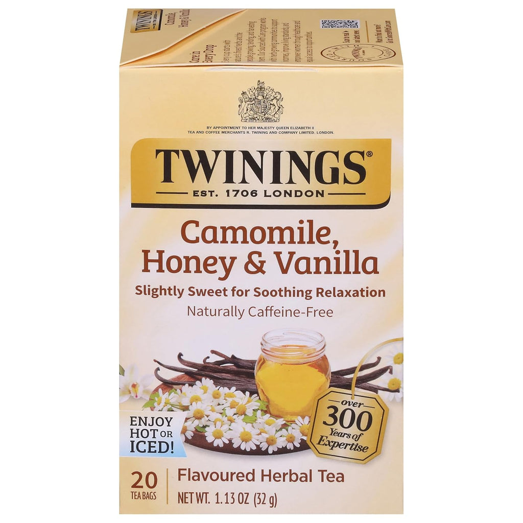 Twinings Herbal Tea - Camomile, Honey & Vanilla - Naturally Caffeine-Free, 20 Individually Wrapped Bags