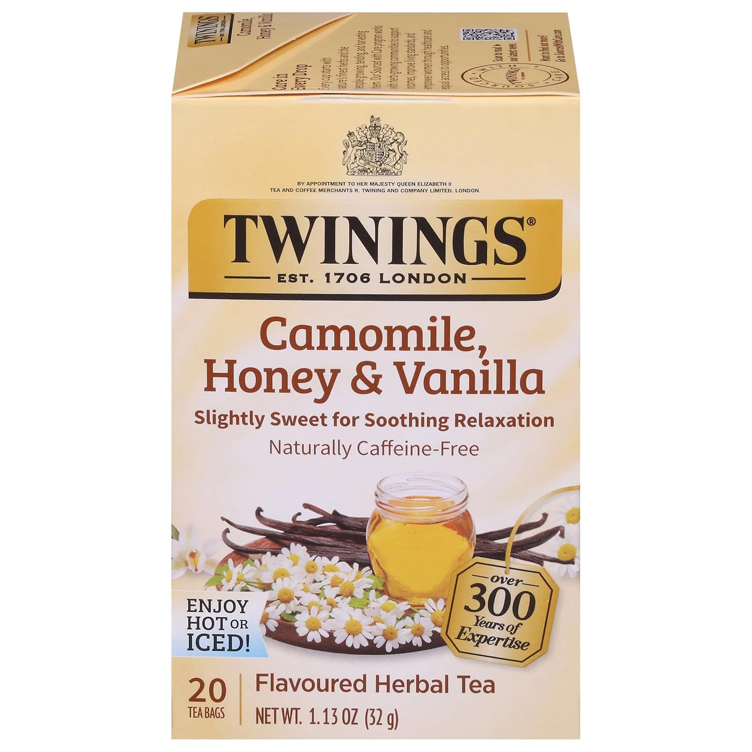 Twinings Herbal Tea - Camomile, Honey & Vanilla - Naturally Caffeine-Free, 20 Individually Wrapped Bags