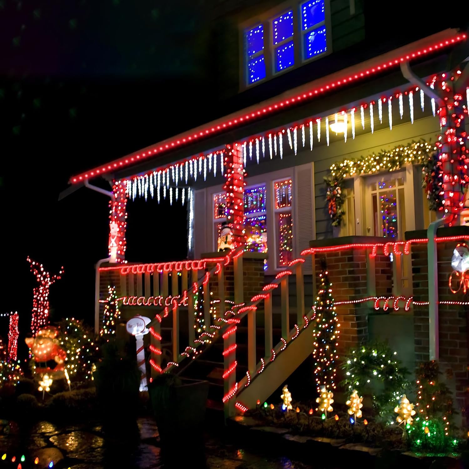 Skiennix 100ft LED Rope Lights - Waterproof & Flexible Tube Lights with 8 Modes | Red Outdoor Decor