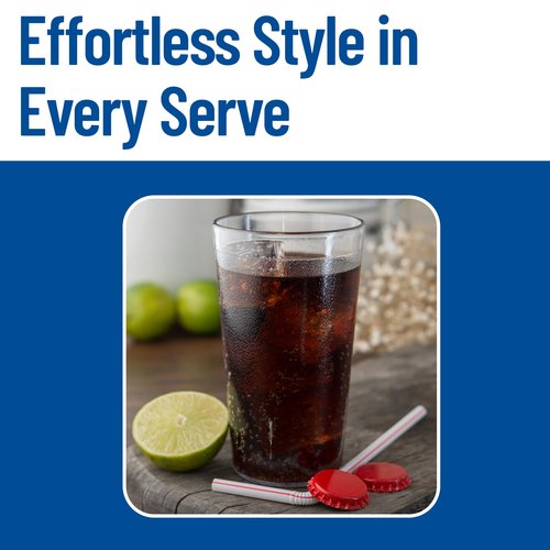 Carlisle FoodService Products Stackable Tumbler with Pebbled Exterior for Kitchen, Restaurants, And Fast Food, Plastic, 16 Ounces, Clear, (Pack of 24)
