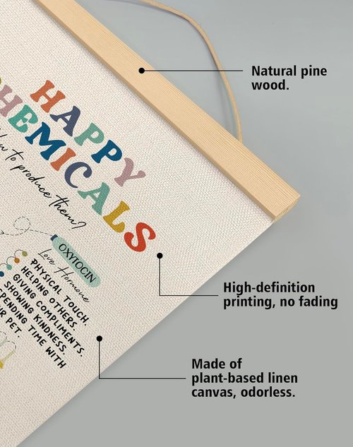 Happy Chemicals Poster by Mental Health | Motivational Wall Art for Therapy & Counseling Offices