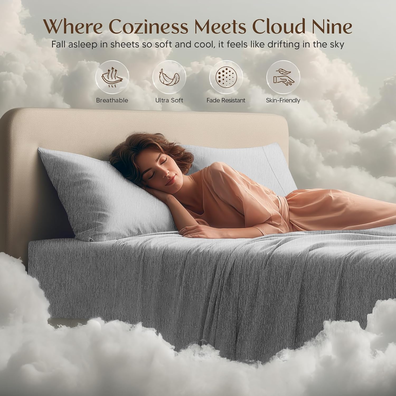 Utopia Bedding Twin Sheet Set - Soft & Breathable Microfiber | 3-Piece Bed Sheets in Heather Grey