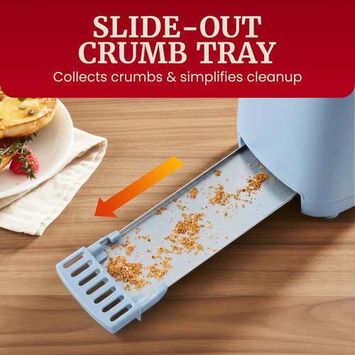 Elite Gourmet ECT2517OX SLIMTOAST™ 2-Slice, Long Slot Toaster, Cool-touch Body, 6 Toast Settings & Cancel Function, Extra Wide 1.5” Slot Easily Fits Bread, English Muffins, Bagels & Waffle, Ocean Blue