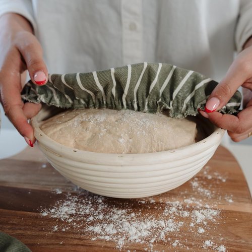 Beautiful Linen Cotton Blend Bowl Covers - Reusable Set of 3 for Bread Proofing | Fits Bowls 7" to 13" - Durable Sourdough Baking Accessories