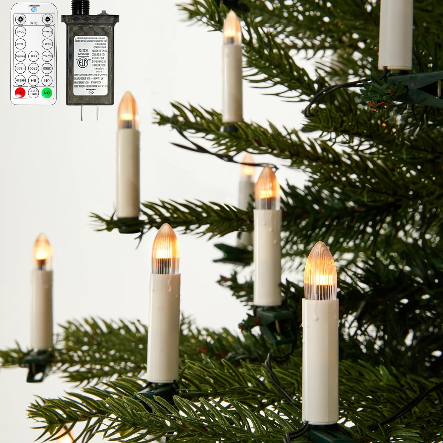 Skiennix 50 Pcs Flameless Christmas Candle Lights - 3 Color & 11 Mode Remote Control | 3D Flickering LED for Trees & Weddings