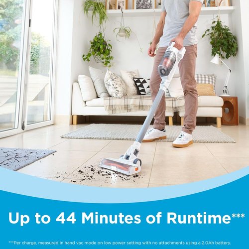 BLACK+DECKER 20V MAX Cordless Stick Vacuum Cleaner - Lightweight, Bagless, LED Lights, Gray | Up to 44 Minutes of Powerful Suction