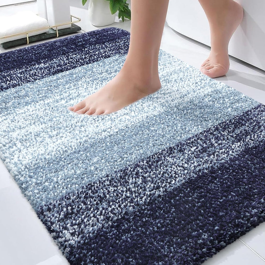 OLANLY Bathroom Rugs - Extra Soft Microfiber Mat | Quick-Dry, Machine Washable, 30x20, Airy Blue