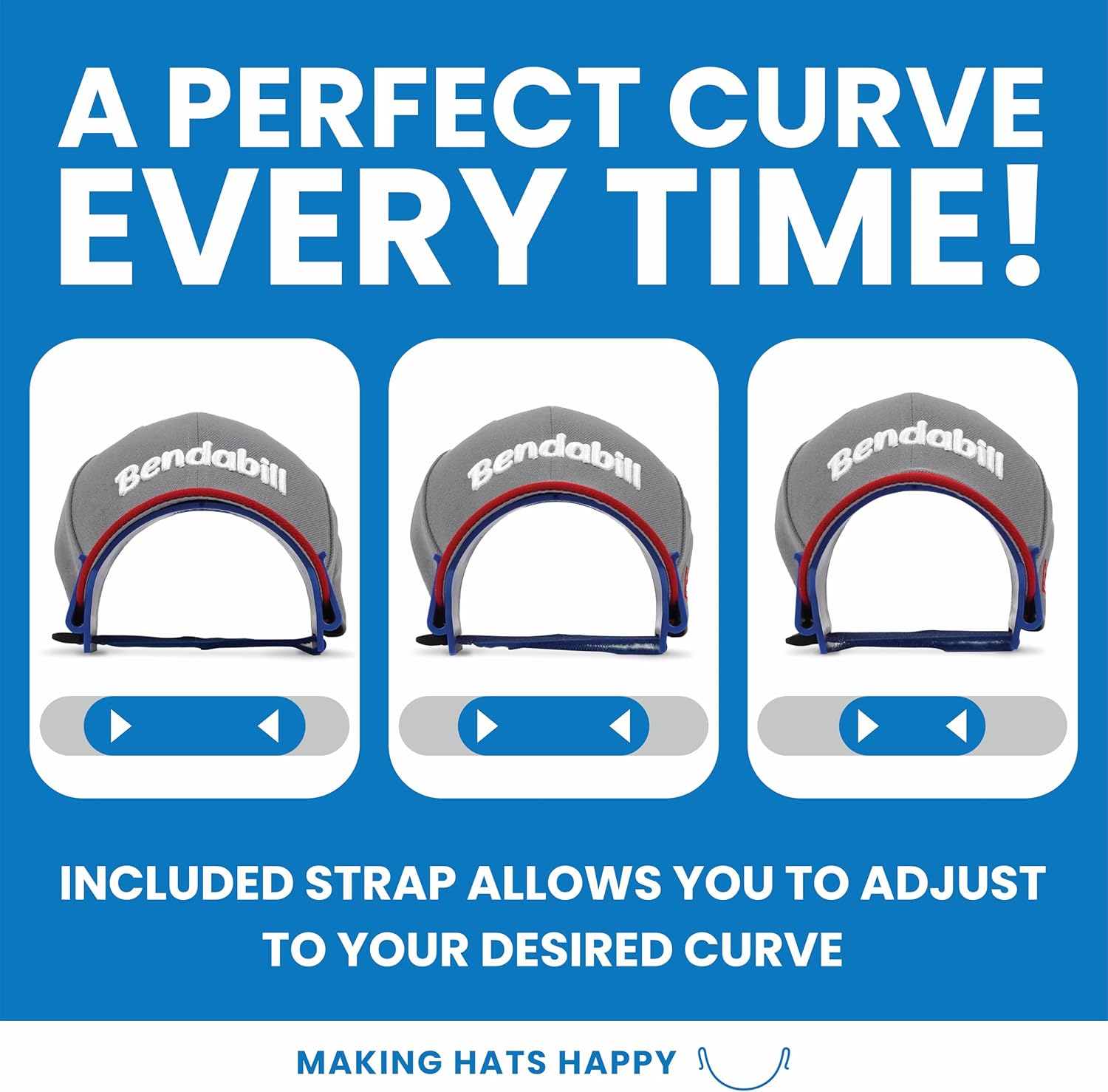 Pro Hat Brim Bender - Guaranteed Perfect Curve Shaper Tool for All Hats | Steaming Optional