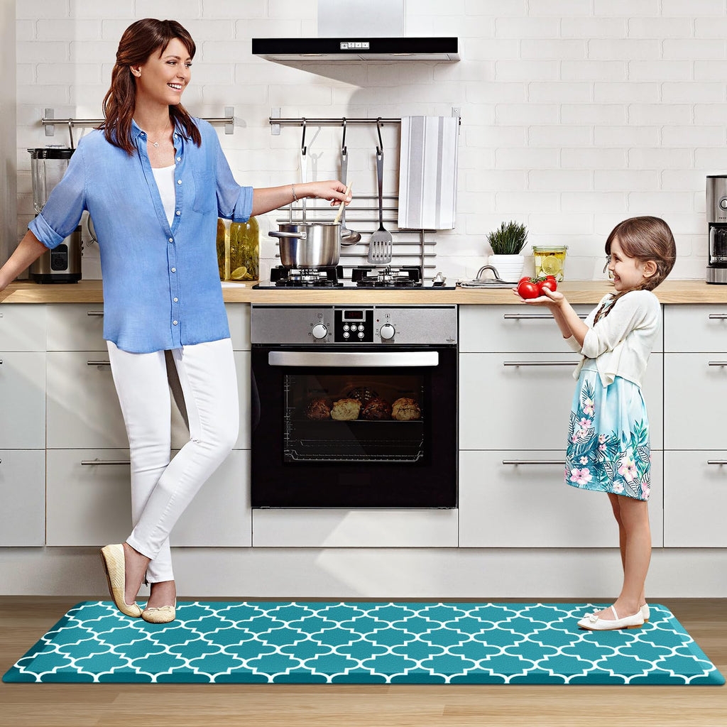 WISELIFE Anti Fatigue Floor Mat - 4/5 Inch Thick Kitchen Mat Non Slip Waterproof Heavy Duty Ergonomic Comfort Mat Durable for Home, Office, Sink, Laundry,(24" x 70", Green)