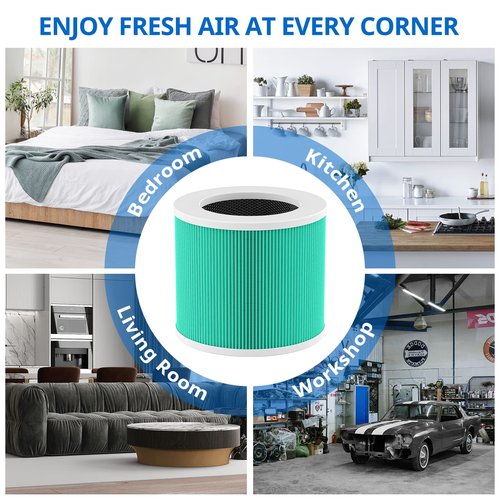 2 Pack HY1800 Replacement Filter Compatible with CHIVALZ/MORENTO/Loytio/Honeyuan/AYAFATO/IOIOW HY1800 Air Purifier, 3-in-1 Filtration, High-Efficiency Activated Carbon HY1800 Replacement Filter