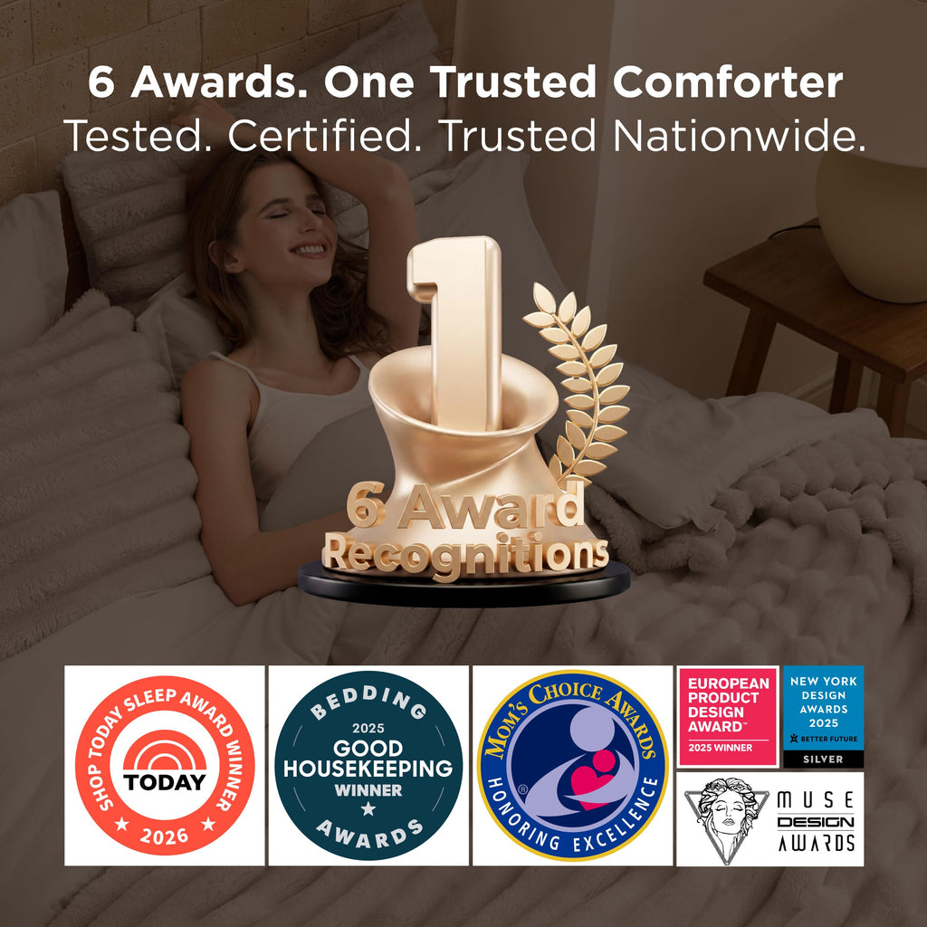 Bedsure Gentlesoft™ 2-in-1 King Size Comforter Set and Detachable Fluffy Blanket, Beige Bedding Set for All Season Use, Detachable Design for Space Saving (Includes 2 Pillow Shams, 2 Pillowcases)