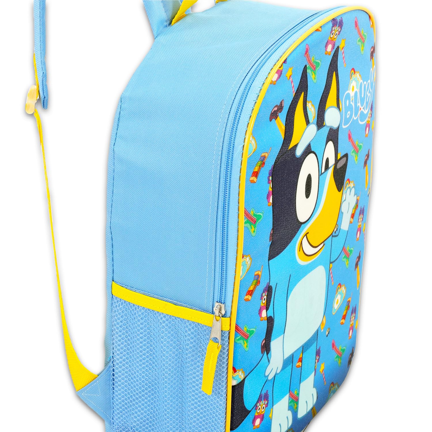Bluey Backpack with Lunch Bag for Kids, Boys, Girls - Bundle with 15” School Bag, Lunch Box, Water Bottle, Stickers, More | Bluey Backpack and Lunchbox Set