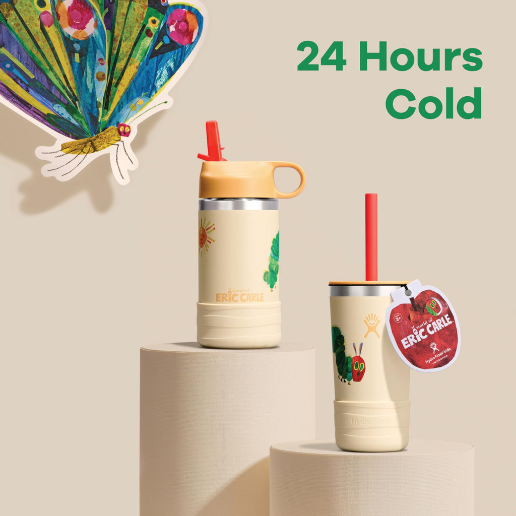 Hydro Flask Kids 12 Oz Tumbler with Lid and Straw for School - Insulated Stainless Steel World of Eric Carle™ Caterpillar