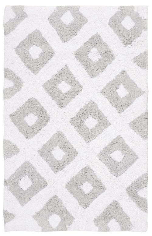 Safavieh Plush Master Bath Collection PMB726G Handmade Pearl Grey Cotton Bath Mat, 1 feet 9 inches by 2 feet 10 inches (1'9" x 2'10") (Set of 2)
