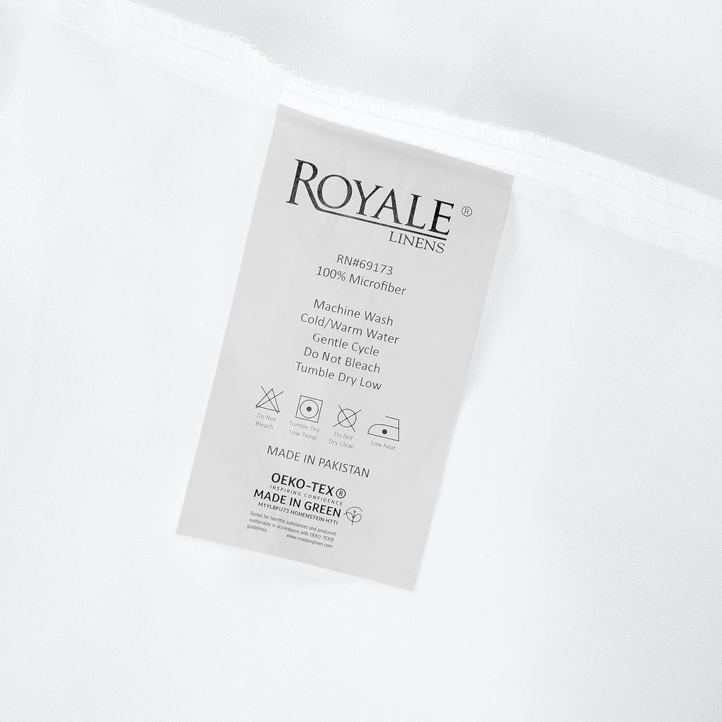 Royale Linens Fitted Sheet - Ultra Soft 1800 Brushed Microfiber - Hotel Luxury, Deep Pocket, White