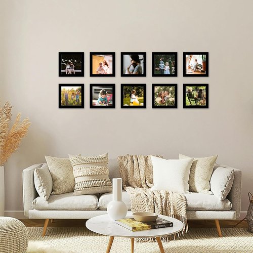JCJMY 12-Pack 4x4 Picture Frames - Lightweight Collage Wall Decor for Photos | Black Set