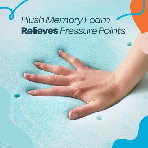 Linenspa 4 Inch King Size Gel Memory Foam Mattress Topper - Cooling, Ventilated & Pressure Relieving - CertiPUR Certified