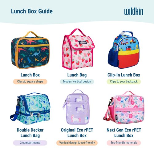 Wildkin Kids Insulated Lunch Box – Durable and Reusable for School & Travel - Unicorn