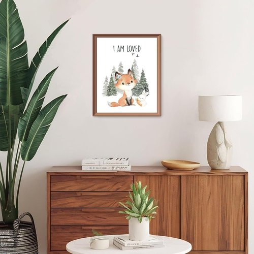 LARTSFRO Woodland Nursery Animals Wall Art - Cute Forest Decor for Kids | Set of 4 Unframed 10x8 Inch Posters