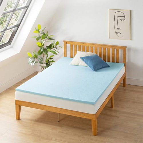 Best Price Mattress 1.5 Inch Cooling Gel Infused Memory Foam Mattress Topper - King Size, CertiPUR-US Certified