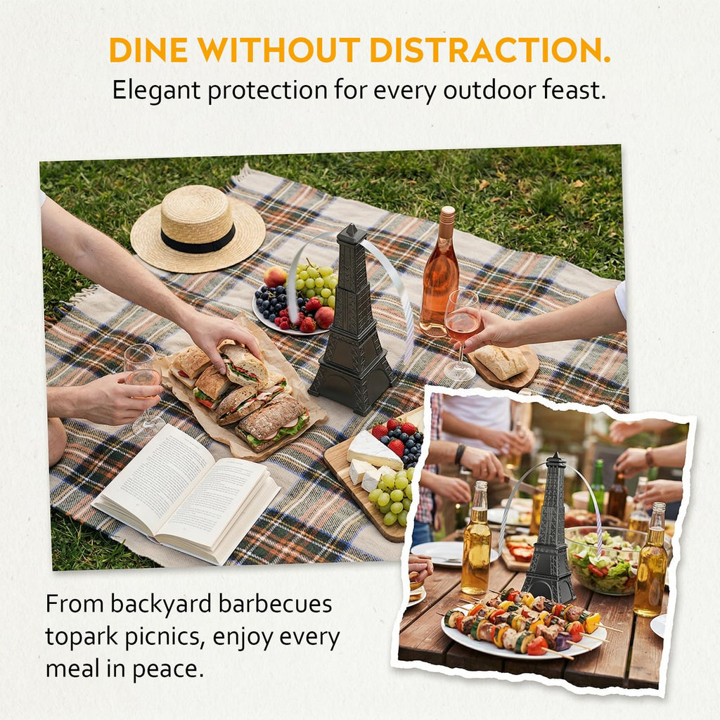 STUHAND Fly Fans for Tables, Fly Repellent Fan Keep Flies Away, Battery Powered Bug Fans with Holographic Blades for Picnic, BBQ, Restaurant, Party and Kitchen, Indoor and Outdoor 4 Pack