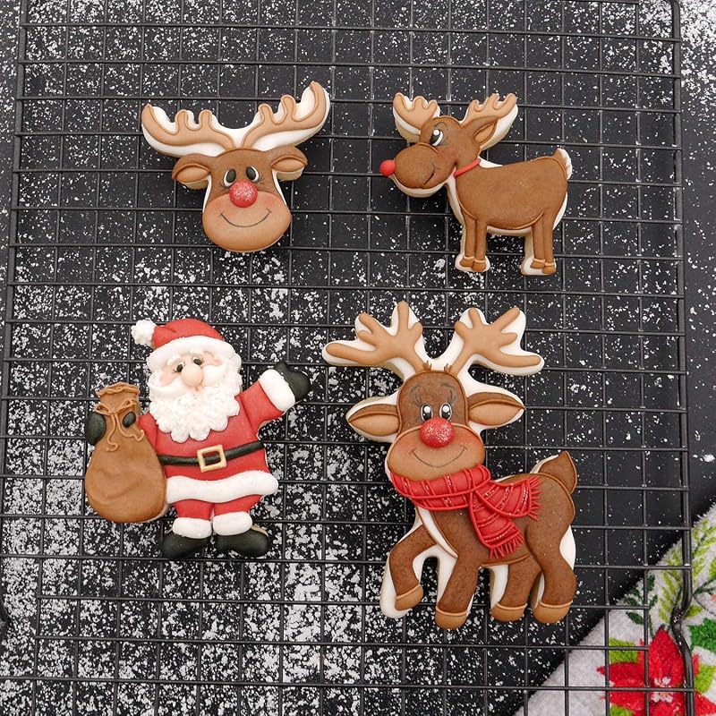 Premium Stainless Steel Rudolph Cookie Cutter - 4" Child & Family Safe