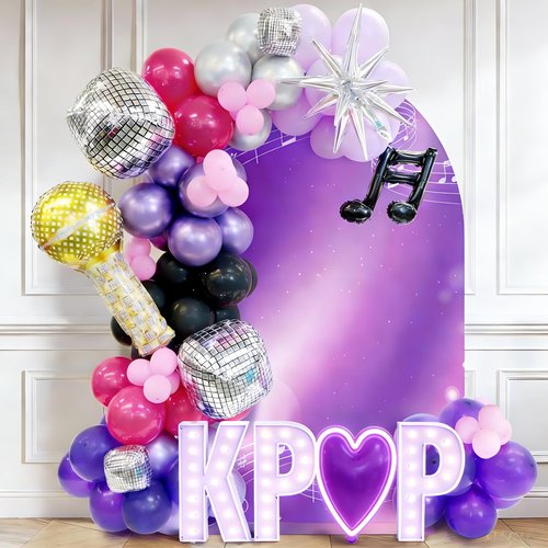 106pcs Demon Movie Hunters Birthday Party Balloons for Demon Movie Hunters Themed Birthday Babyshower New Year Graduation Bachelorette Party Decorations Supplies