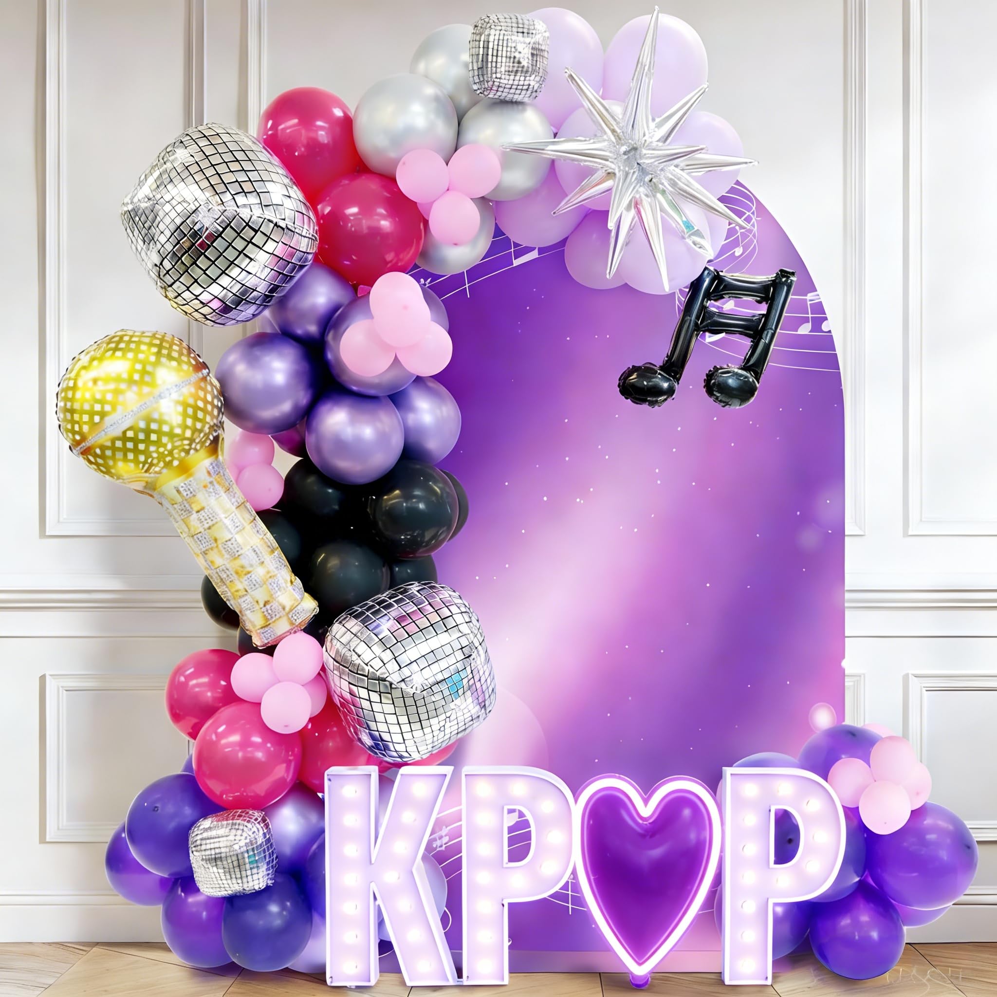 106pcs Demon Movie Hunters Birthday Party Balloons for Demon Movie Hunters Themed Birthday Babyshower New Year Graduation Bachelorette Party Decorations Supplies