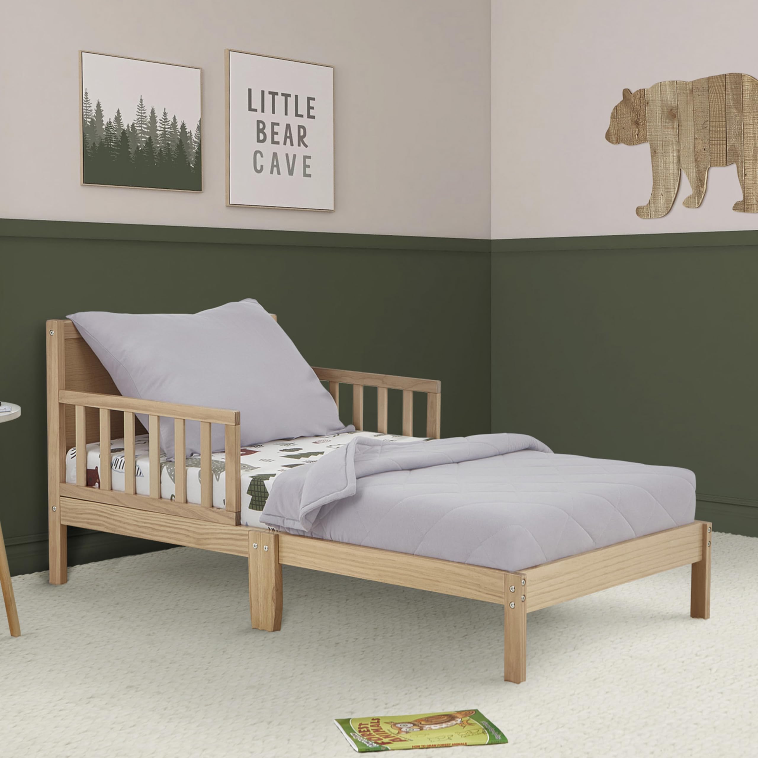 Evolur Grizzly Bear 3 Piece Toddler Bedding Set, Super Soft and Breathable Toddler Bedding, Machine Washable, Includes Fitted Sheet, Comforter and Pillow Case