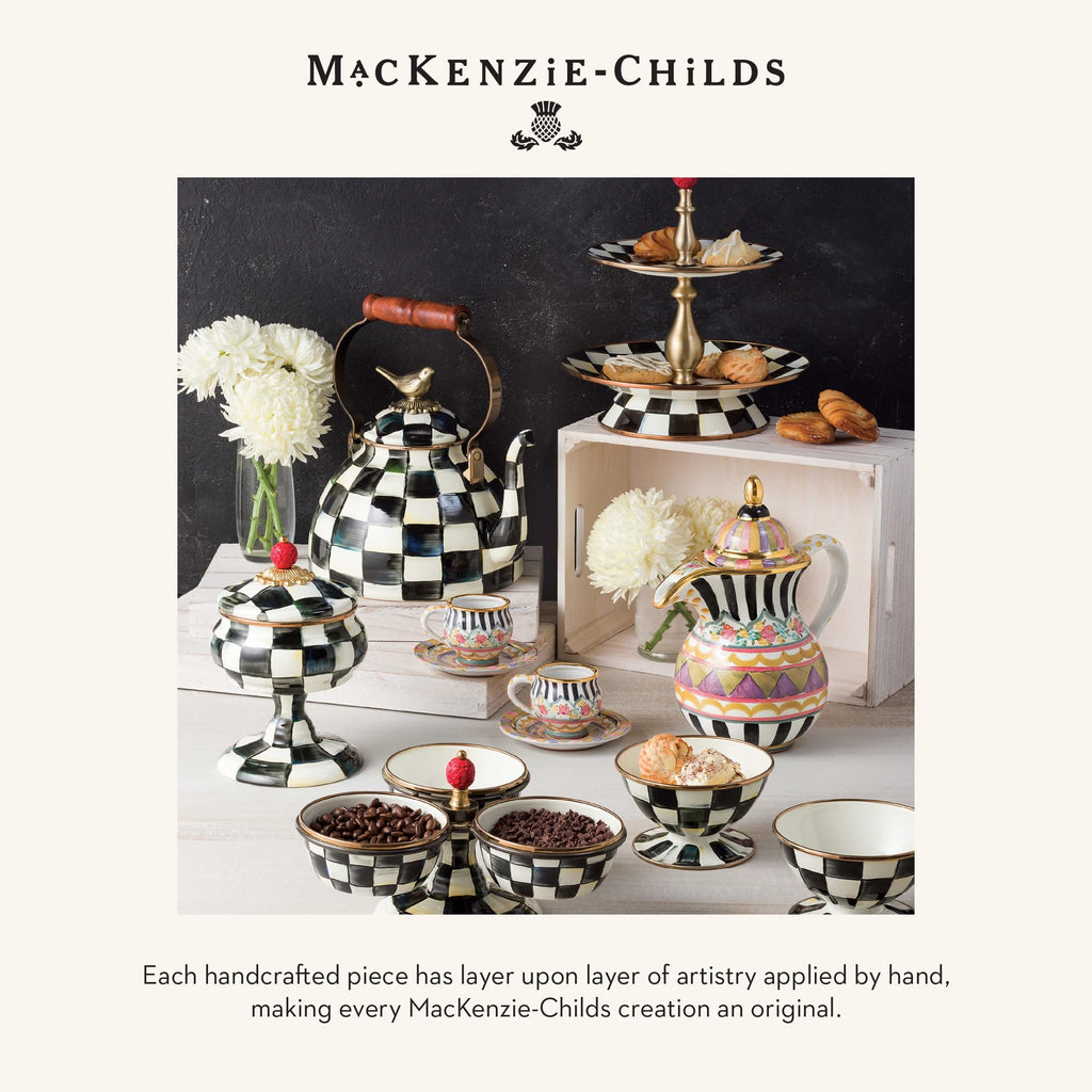MACKENZIE-CHILDS Bee, Hanging Bee Decoration, Black-and-White Courtly Check