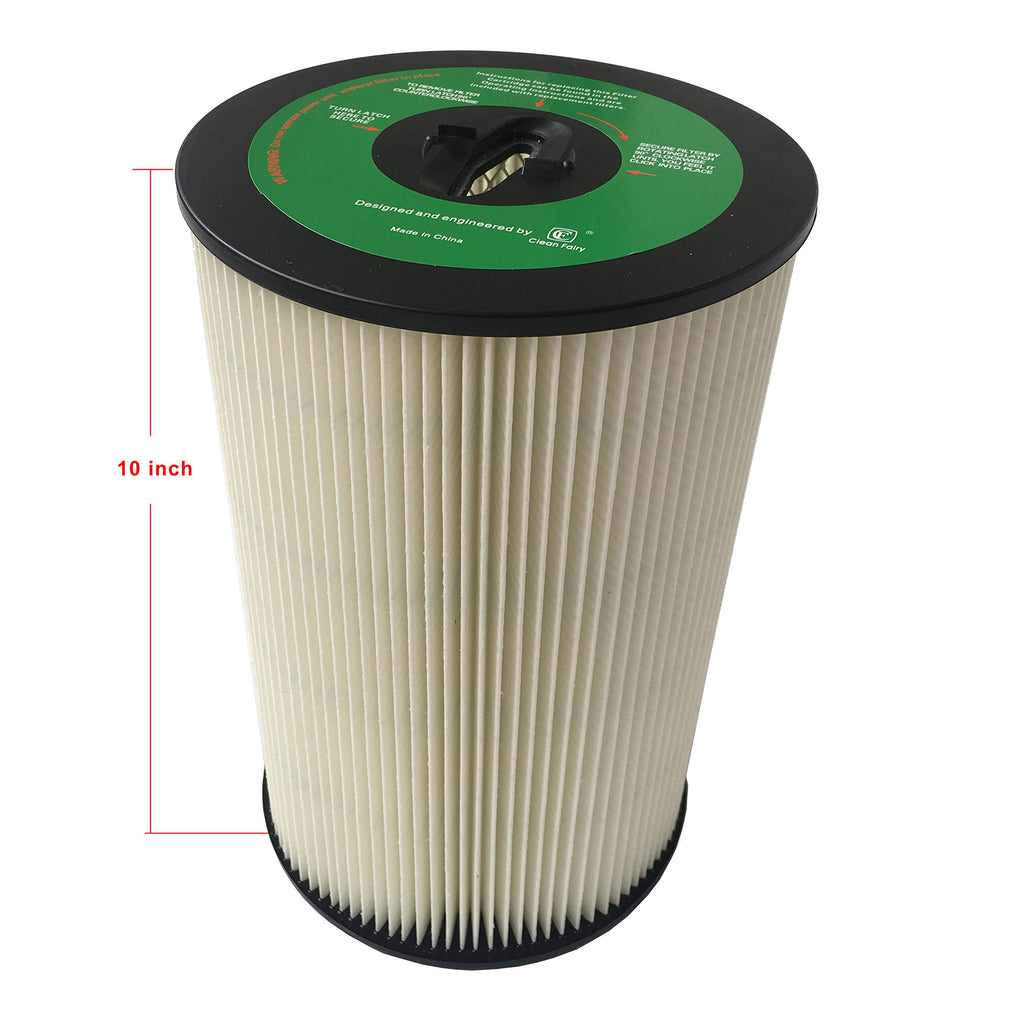 CF Clean Fairy Vacuum Cleaner Filter 1-piece Replacement for Dirt Devil/Titan 10 Inch Cartridge Filter 8107-01 for Vacuflo FC610 FC1550 Royal CS1200