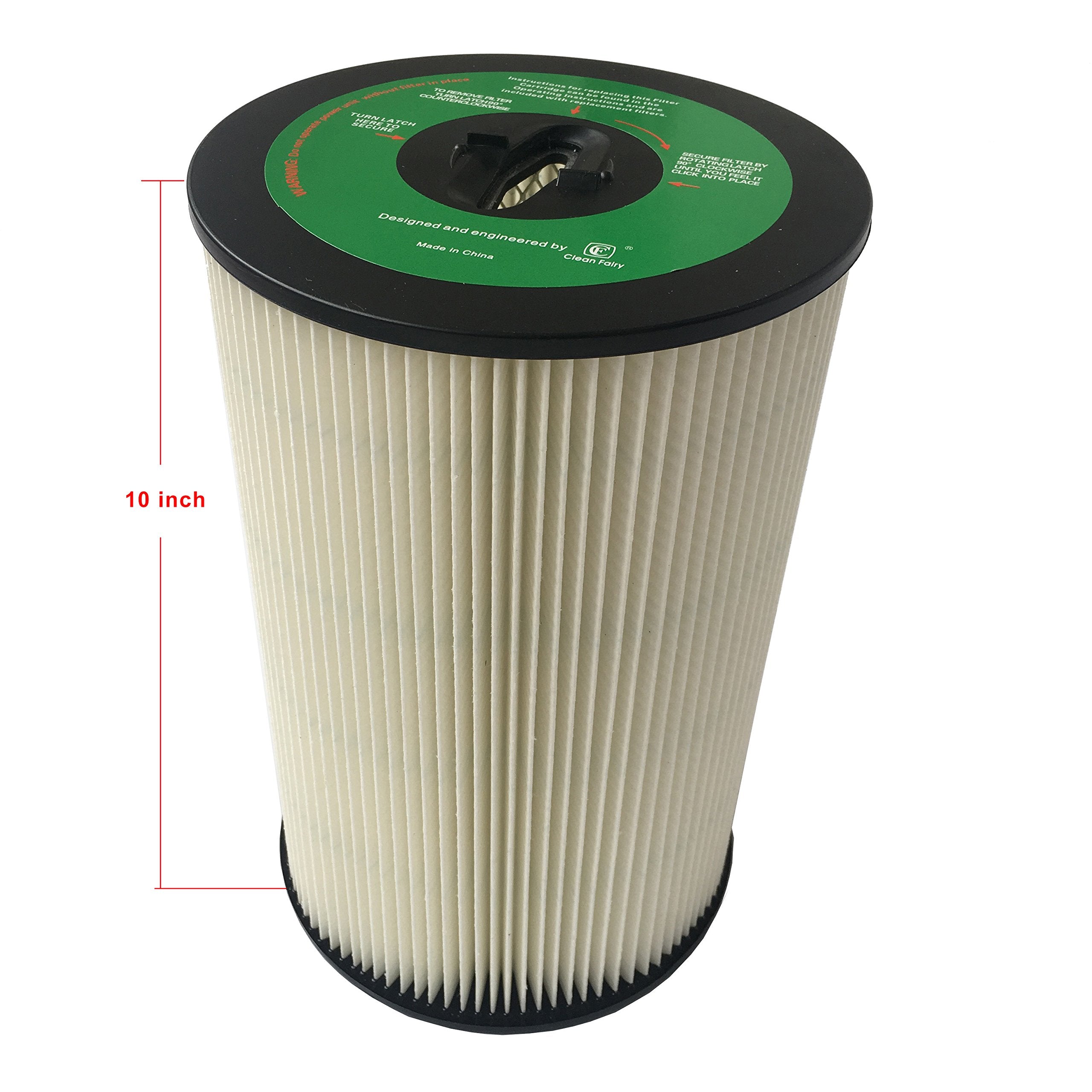 CF Clean Fairy Vacuum Cleaner Filter 1-piece Replacement for Dirt Devil/Titan 10 Inch Cartridge Filter 8107-01 for Vacuflo FC610 FC1550 Royal CS1200