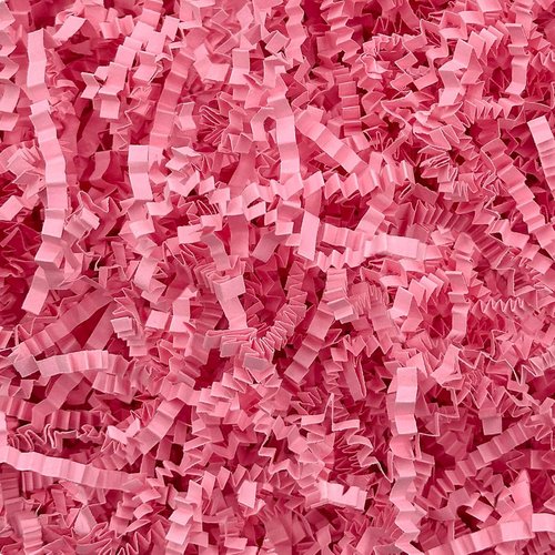 Corlcol Crinkle Paper Filler - 200g (7oz) Pink Shreds for Gift Baskets, Weddings & Holidays